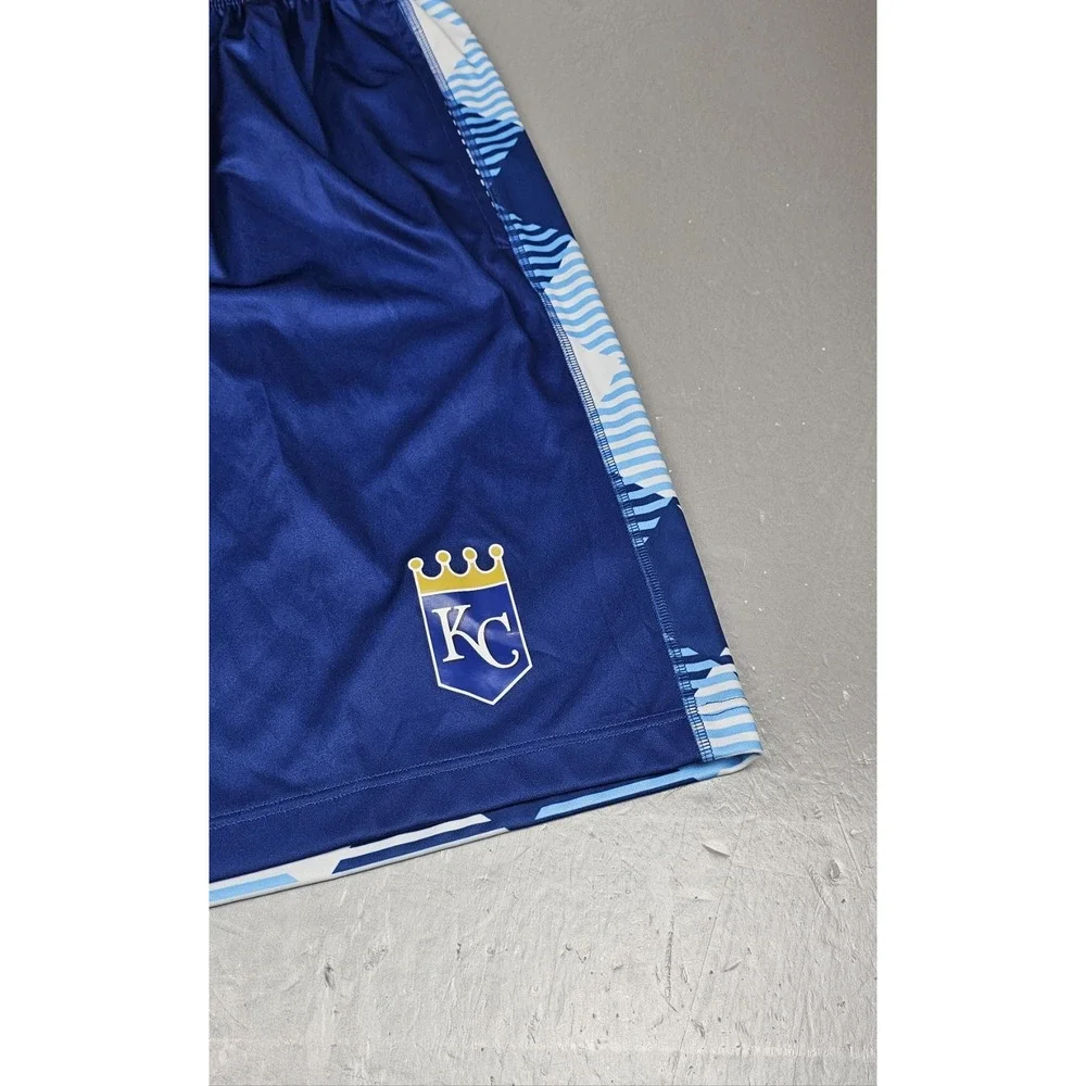 Loudmouth‎ Kansas City Royals Gym Shorts Mens Large Blue Plaid Baseball Sports